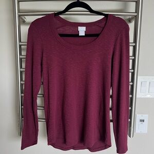 Chico’s Long Sleeve Scoop Neck Tee